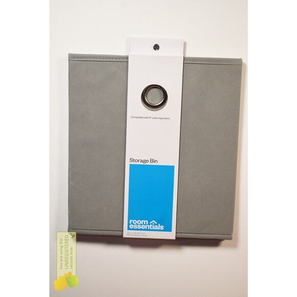 Room Essentials 11" Fabric Cube Storage Bin Gray - Picture 1 of 4